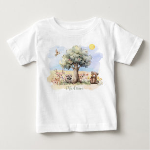 Whimsical Woodland Animals  Baby T-Shirt