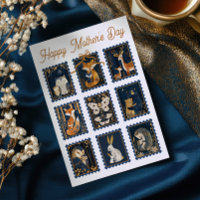 Whimsical Woodland Animals Stamps Mother's Day