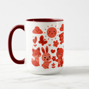 Whimsical Woodland Animals Sun Ceramic Mug