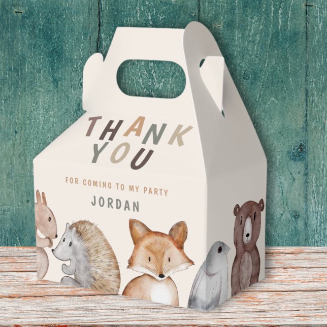 Whimsical Woodland Animals Thank You   Favor Box (Creator Uploaded)