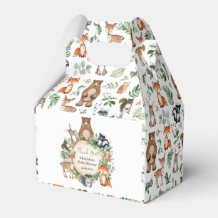 Whimsical Woodland Animals Wild One Baby Boy Party Favor Box