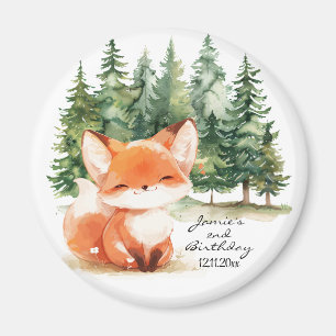 Whimsical Woodland Baby Fox 2nd Birthday Magnet
