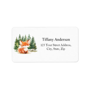 Whimsical Woodland Baby Fox Address Label