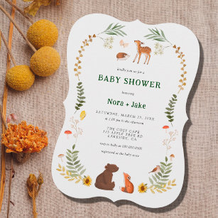 Whimsical Woodland Baby Shower Invitation