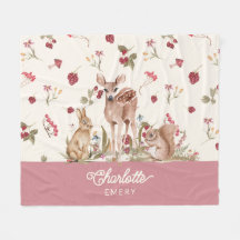 Whimsical Woodland Blanket Floral Baby Nursery