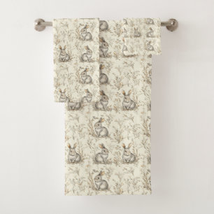 Whimsical Woodland Bunnies Bath Towel Set