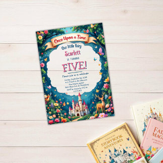 Whimsical Woodland Castle Fairytale Kid's Birthday Acrylic Invitations