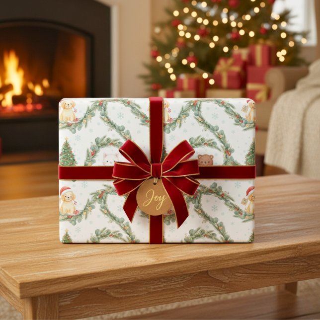 Whimsical Woodland Christmas Animals  Wrapping Paper (Whimsical Woodland Christmas Animals Wrapping Paper)