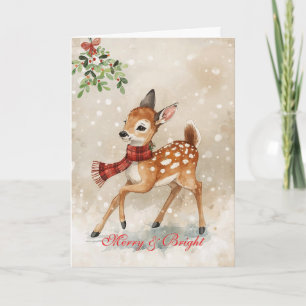 Whimsical Woodland Christmas Deer Card