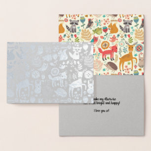 Whimsical Woodland Creatures All Occasion Real Foil Card