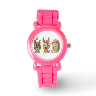 Whimsical Woodland Faces – Cute Embroidered Animal Watch