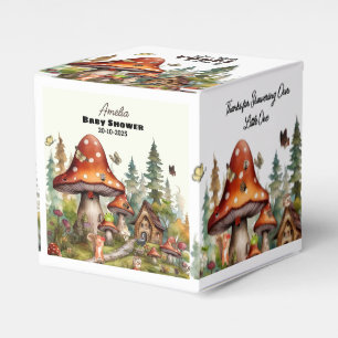 Whimsical Woodland Forest Mushroom Baby Shower Favor Box