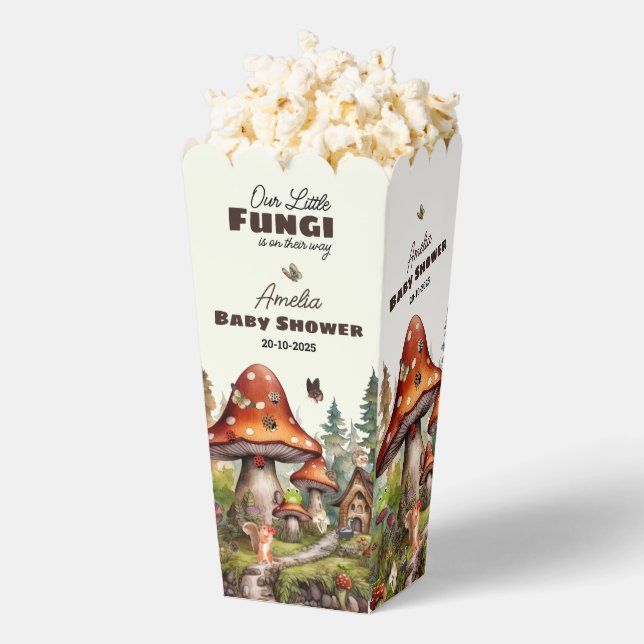 whimsical woodland  forest Mushroom baby shower Favor Box (Popped)