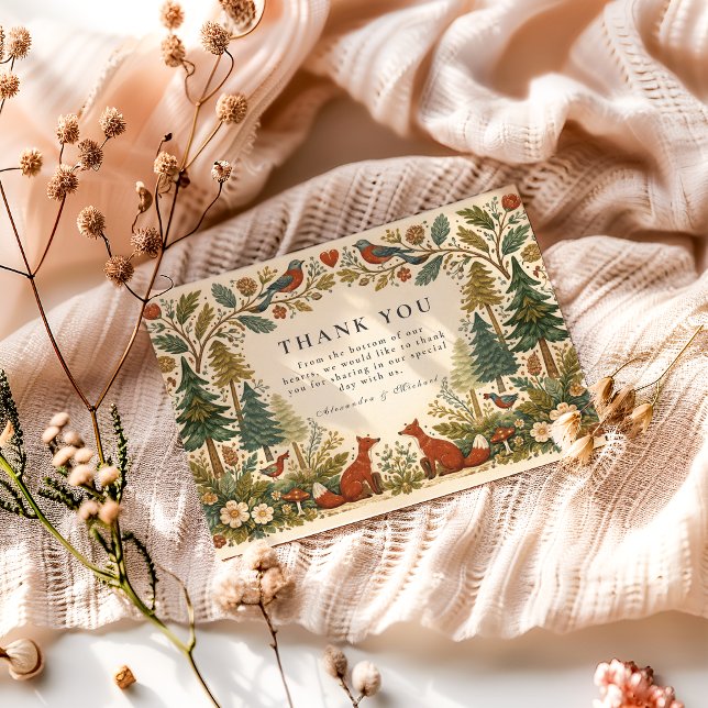 Whimsical Woodland Forest Wedding Thank You Card (Creator Uploaded)