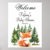 Whimsical Woodland Fox Baby Shower Welcome