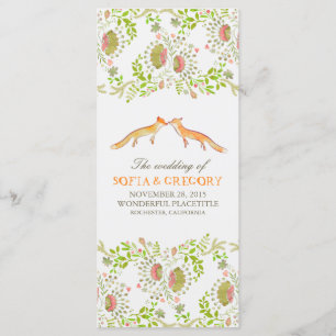 whimsical woodland foxes wedding programs