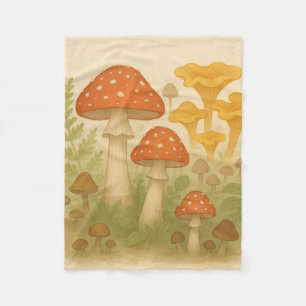 Whimsical Woodland Mushrooms Blanket – Cozy Nature