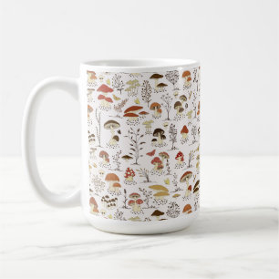 Whimsical Woodland Mushrooms Pattern Coffee Mug
