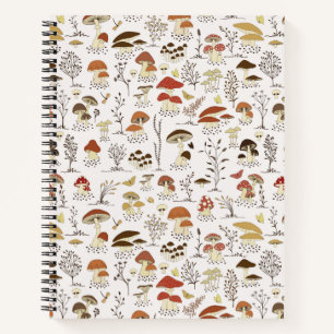 Whimsical Woodland Mushrooms Pattern Notebook