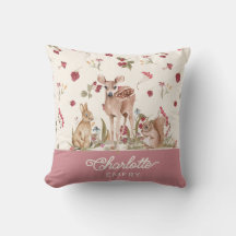 Whimsical Woodland Throw Pillow Baby Nursery