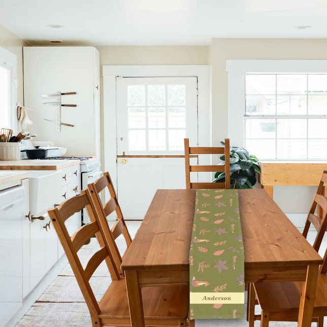 Whimsical Woodlands Fall Thanksgiving Customize Short Table Runner (Creator Uploaded)