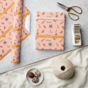 Whimsical Woodlands Fall Vibes Personalize Family Wrapping Paper