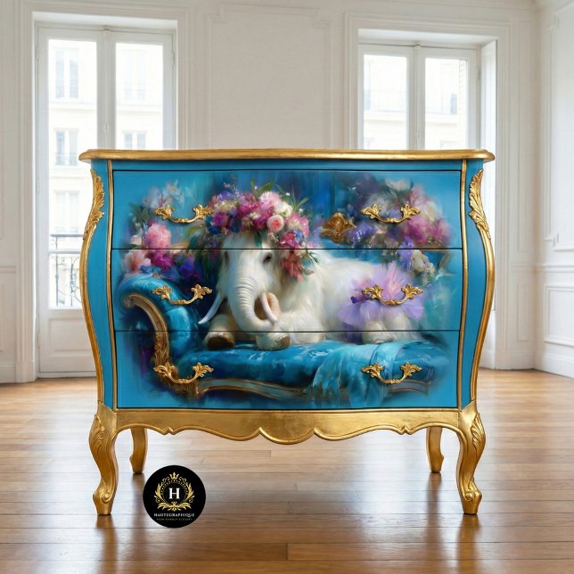 Whimsical Woolly Mammoth Tutu Dinosaur Decoupage Tissue Paper (Creator Uploaded)