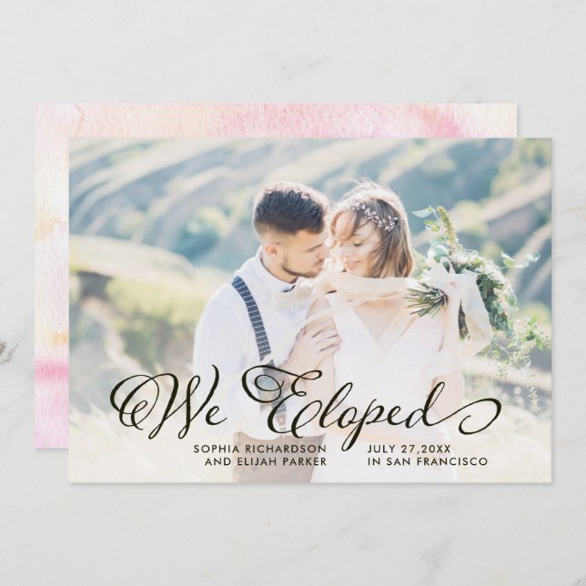Whimsical Words | We Eloped Photo Announcement (Front/Back)
