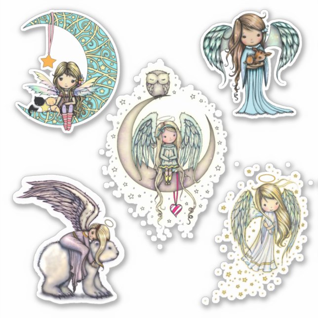 Whimsical World Stickers Angels Fairies Cute! (Front)