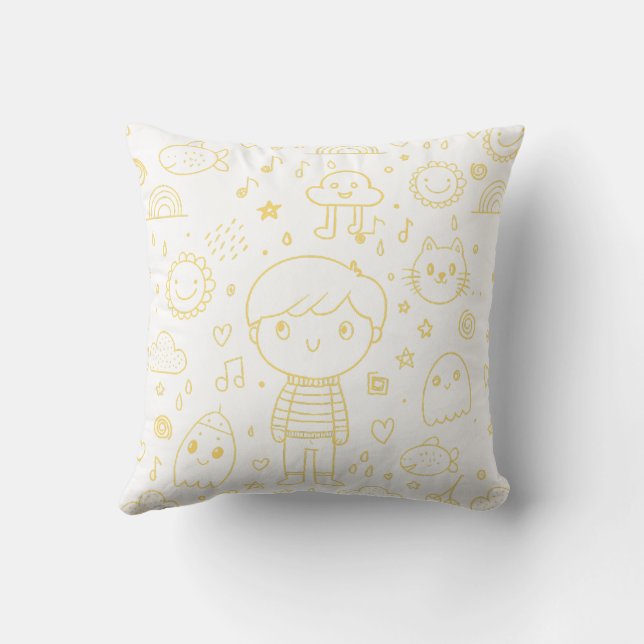 Whimsical world  throw pillow (Back)