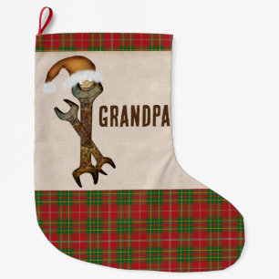 Whimsical Wrenches Personalized Large Christmas Stocking