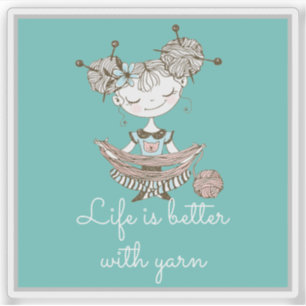 Whimsical Yarn Lover Girl