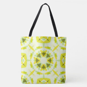 Whimsical Yellow Green Star Pattern Dopamine Decor Tote Bag