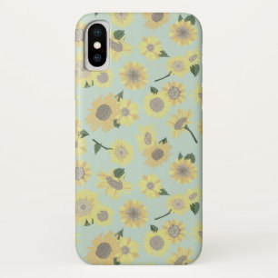 Whimsical Yellow Orange Teal Painted Sunflower Case-Mate iPhone Case