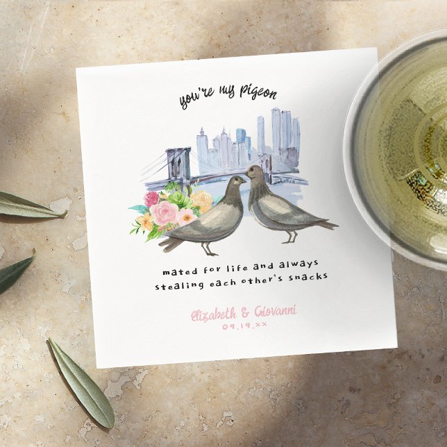 Whimsical You're My Pigeon | Wedding Napkin (Creator Uploaded)