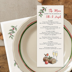 Whimsical Yule Log Holiday Wedding Menu
