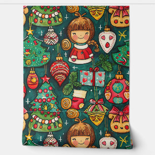Whimsical Yuletide Sparkle Christmas Wallpaper
