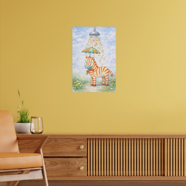 Whimsical Zebra Art Print (Living Room 2)