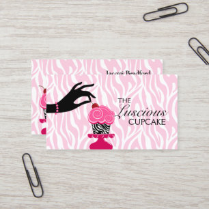 Whimsical Zebra Cupcake Bakery Business Card