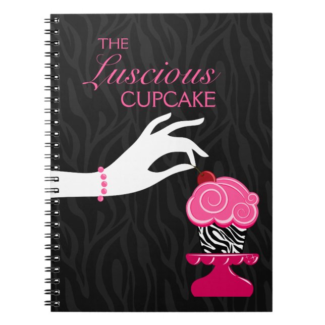 Whimsical Zebra Cupcake Bakery Notebook (Front)