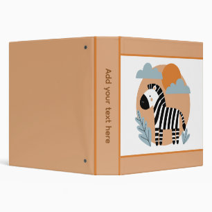 Whimsical Zebra Scandinavian Influenced Binder