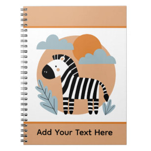 Whimsical Zebra Scandinavian Influenced Notebook