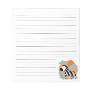 Whimsical Zebra Scandinavian Influenced Notepad