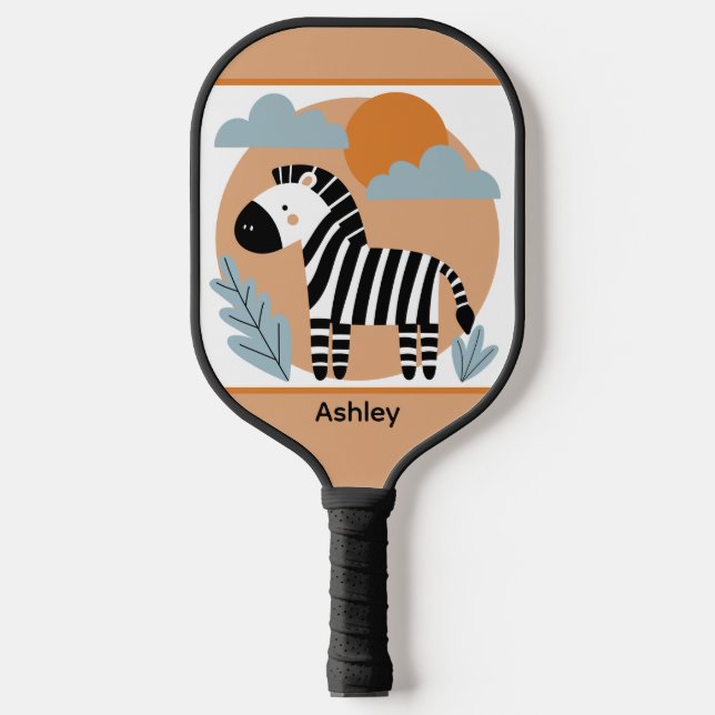 Whimsical Zebra Scandinavian Influenced Pickleball Paddle (Front)