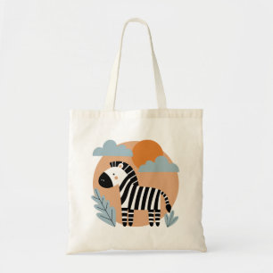 Whimsical Zebra Scandinavian Influenced Tote Bag