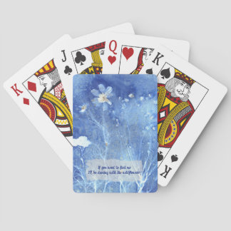 Whimsical Zen Quote Watercolor Floral Playing Cards