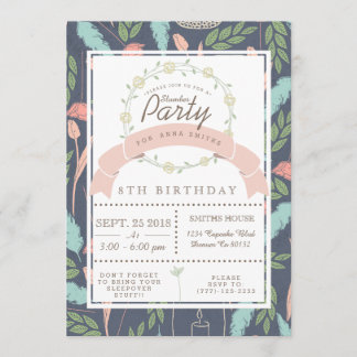 Whimsically Floral Slumber Party Invite