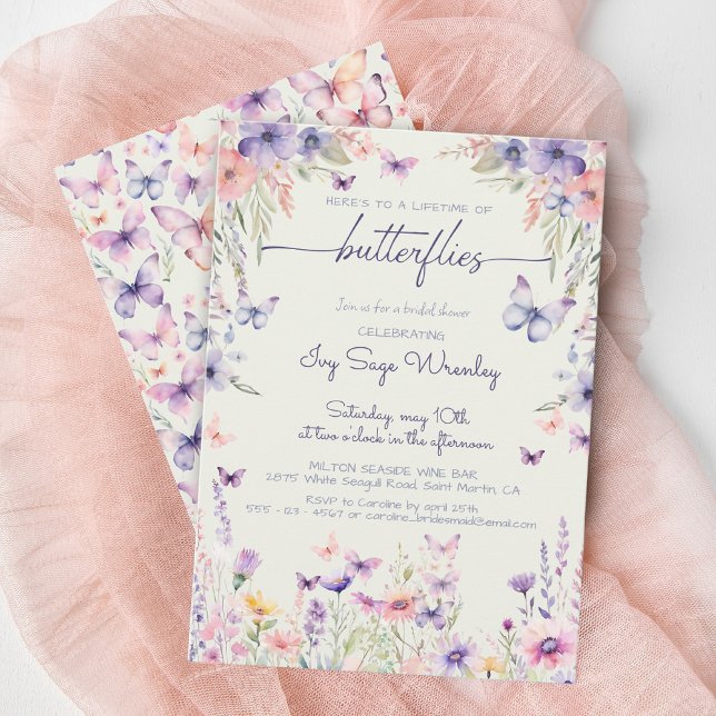 Whimsicle "lifetime of butterflies" bridal shower invitation (Creator Uploaded)