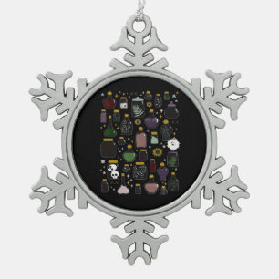 Whimsigoth Apothecary Classic Snowflake Pewter Christmas Ornament