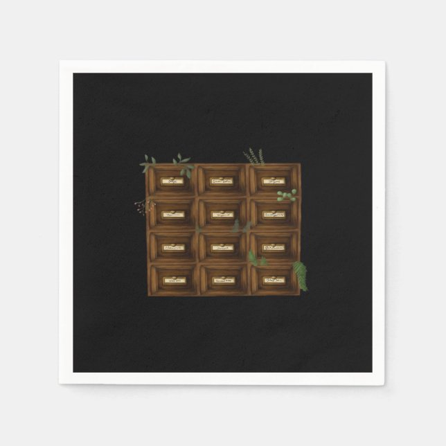 Whimsigoth Apothecary Drawers Napkin (Front)